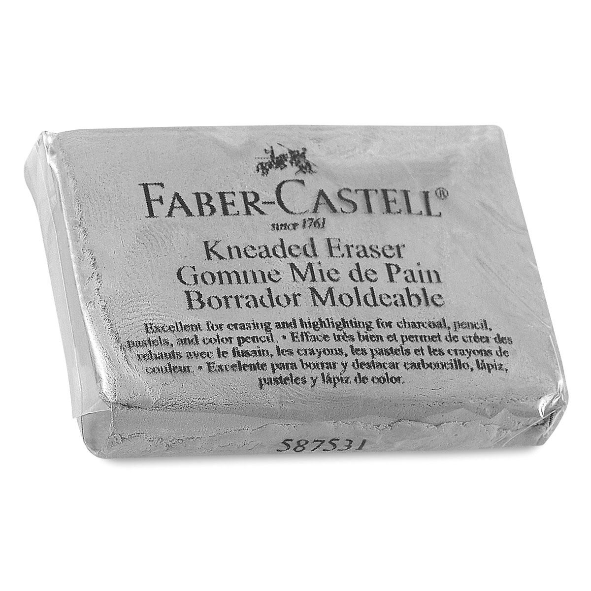 Faber-Castell Large Kneaded Art Eraser Grey Artist Drawing Art Pencil  Eraser with Casing [Pack of 4] + 1 Faber-Castell Sharpener