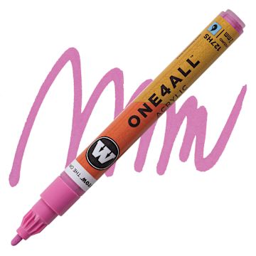 Open in modal - Molotow One4All Acrylic Marker - 2 mm, Fuchsia Pink marker and swatch