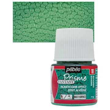 Open in modal - Pebeo Fantasy Prisme Paint - Emerald, 45 ml bottle and swatch