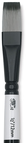 Open in modal - Winsor & Newton Artists' Acrylic Brushes - Closeup up of One Stroke, Short Handle