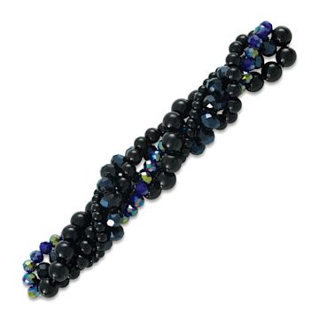 Open in modal - John Bead Twisted Crystal Bead Strands - Black Tulip