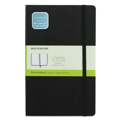 Moleskine Classic Expanded Hardcover Notebook - Blank, Black, Large, 8-1/4" x 5"