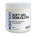 Golden Acrylic Gel Medium - Semi-Gloss, 16 oz jar