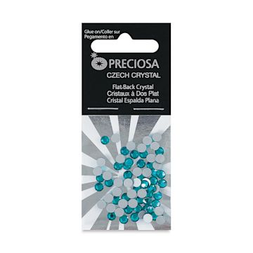 Open in modal - John Bead Preciosa Flat Back Crystals - Blue Zircon, Pkg of 72