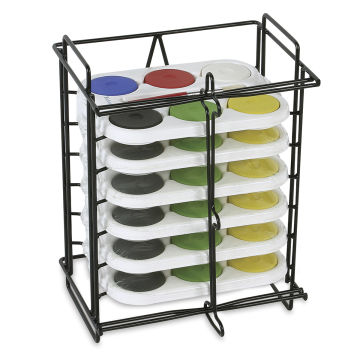 Open in modal - Richeson Tempera Cakes and Sets - Small Tempera Rack with 6, 6-Color Sets