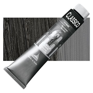 Open in modal - Maimeri Classico Oil Color - Mars Black, 200 ml tube and swatch