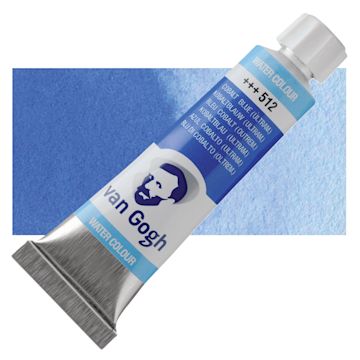 Open in modal - Van Gogh Watercolor - Cobalt Blue Ultramarine, 10 ml tube and swatch
