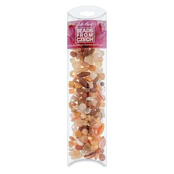 Open in modal - Czech Glass Bead Mixes - Pillow Box of Almond Beads upright
