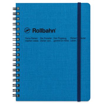 Open in modal - Delfonics Rollbahn Cap-Martin Notebook - 5-1/2" x 7", Blue, front cover