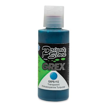 Open in modal - Grex Private Stock Airbrush Color - Transparent Phthalocyanine Turquoise, 2 oz