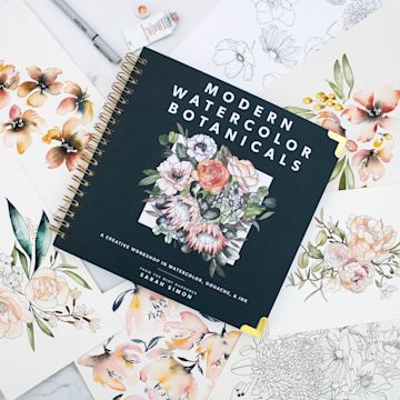 Open in modal - modern watercolor botanicals