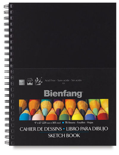 Bienfang Sketchbook - Front cover of 75 sheet spiral bound sketchbook
