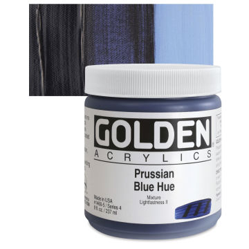 Golden Heavy Body Artist Acrylics - Prussian Blue Historic Hue, 8 oz Jar