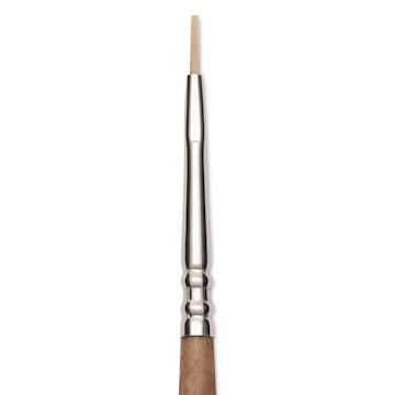 Open in modal - Escoda Futura Synthetic Bristle Brush - Series 5424, Flat, Size 0, Long Handle, close-up