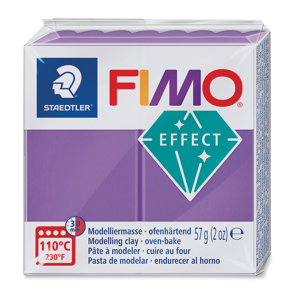 STAEDTLER FIMO Effect Transparent Red FIMO Effect Polymer Modelling Moulding Clay Block Oven Bake Colour 56g 204 Pack Of 5 