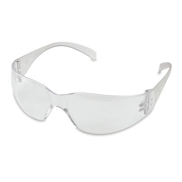 Grafix Edge Safety Glasses - Angled front view of clear Safety glasses