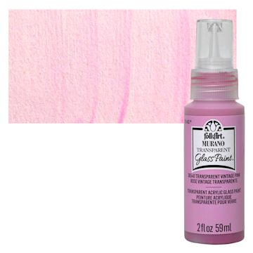 Open in modal - FolkArt Murano Glass Paint - Vintage Pink, 2 oz bottle and swatch