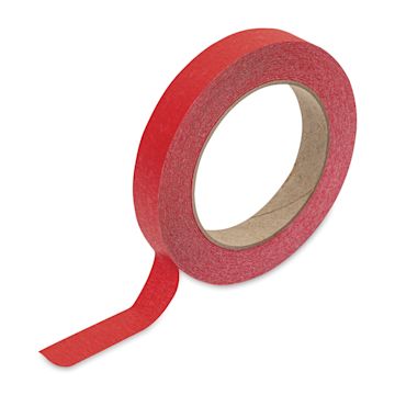 Open in modal - Masking Tape - 3/4" x 60 Yards, Red partially unrolled