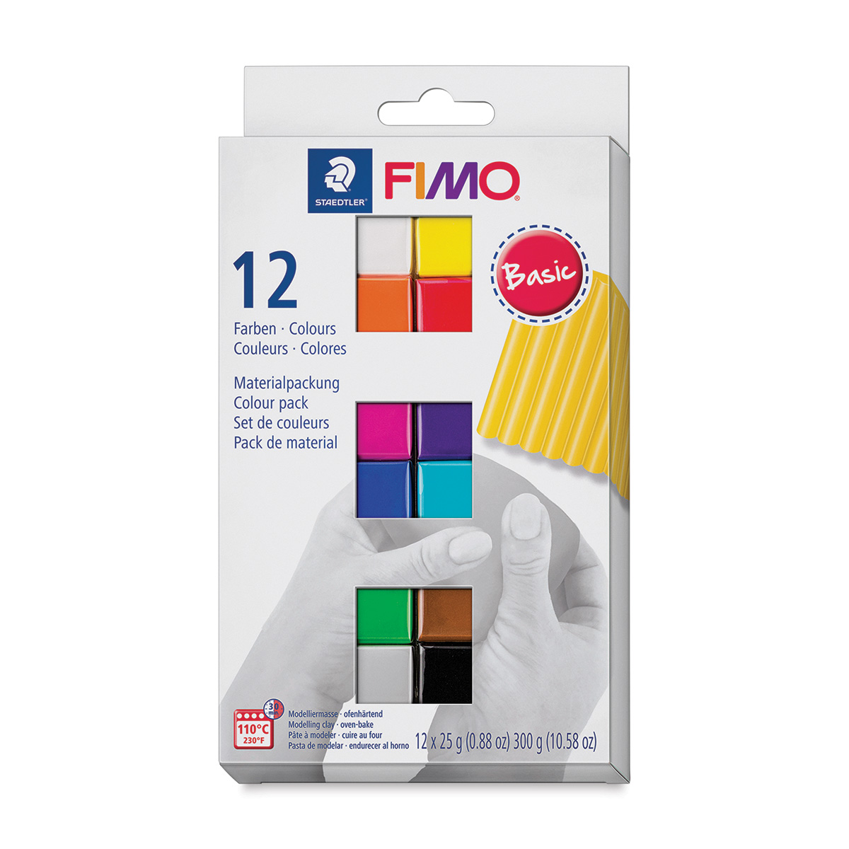 Fimo Clay - Set of 12 Basic Colors, Sam & Julia