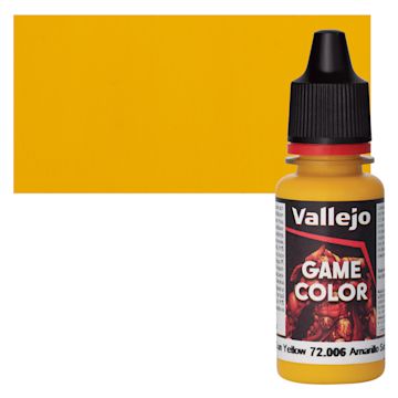 Open in modal - Vallejo Game Color Acrylic Paint - Sun Yellow - Bottle and Swatch