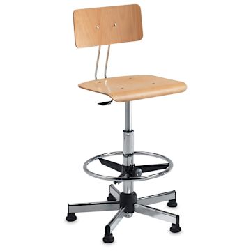 Open in modal - Bieffe Drafting Chair, Birch/Chrome, Assembled