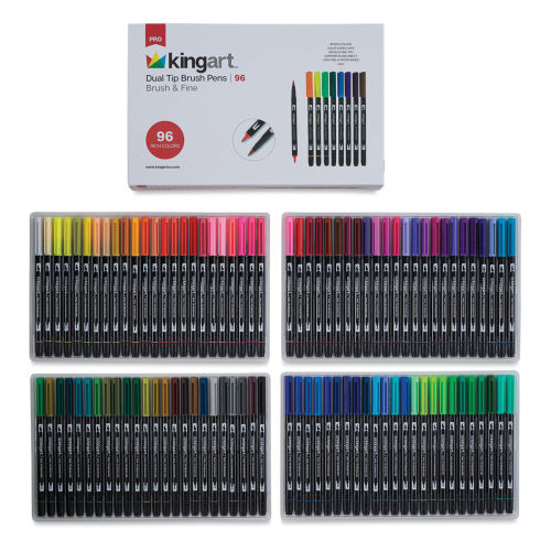 Kingart Twin-Tip Sketch Markers, Set of 24 Unique & Vivid Colors