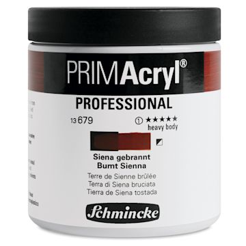 Open in modal - Schmincke Primacryl Professional Acrylic Paint - Burnt Sienna, 237 ml Jar