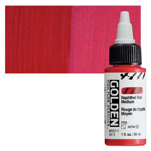 Golden High Flow Acrylic - Naphthol Red Medium, 16oz Bottle