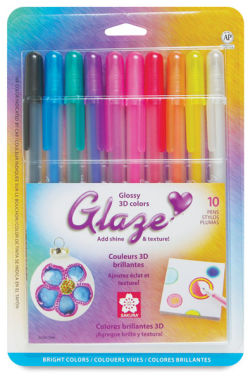 Sakura Glaze Pens Set - Front of package of 10 pc Glaze Pen Set 