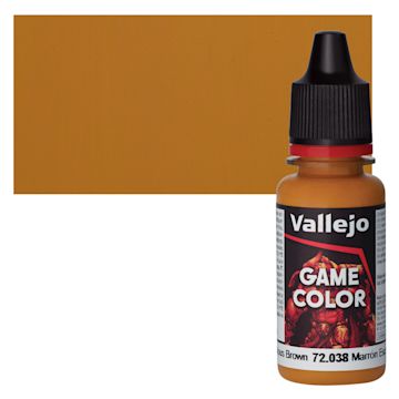 Open in modal - Vallejo Game Color Acrylic Paint - Scrofulous Brown - Bottle and Swatch