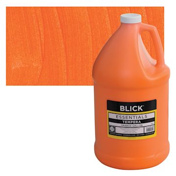 Open in modal - Blick Essentials Tempera - Orange, Gallon and swatch