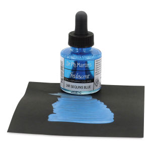 Dr. Ph. Martin's Iridescent Calligraphy Ink - Sequins Blue, 1 oz