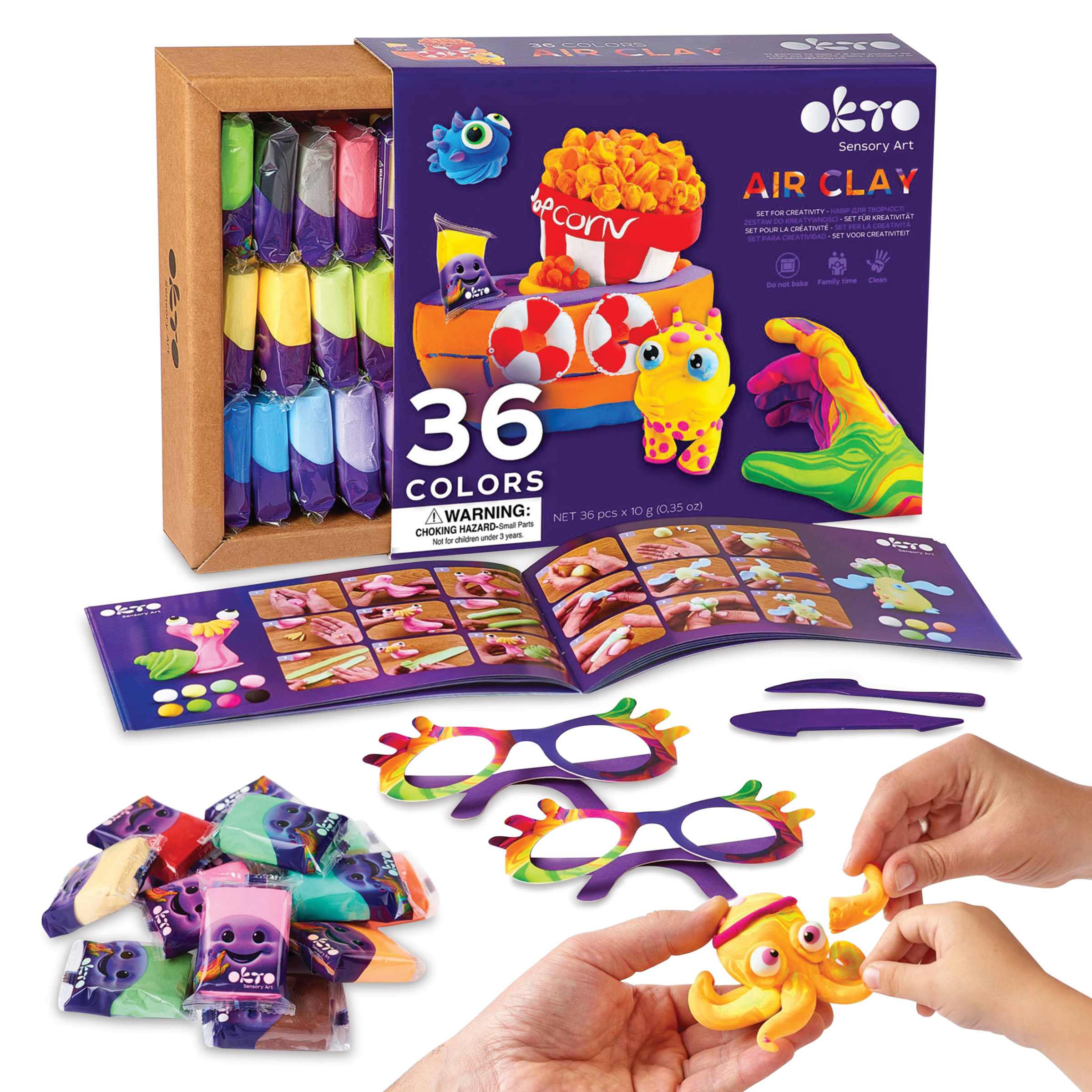 Okto Sensory Art Air Clay Creativity Kit - Set of 36 | BLICK Art