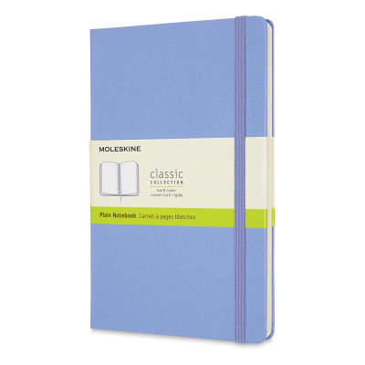 Moleskine Classic Hardcover Notebook - Angled view of Hydrangea Notebook, closed