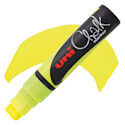 Uni Chalk Marker - Fluorescent Yellow, 15 mm