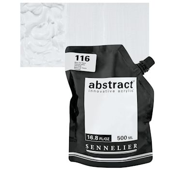 Open in modal - Sennelier Abstract Acrylic - Titanium White, 500 ml pouch and swatch