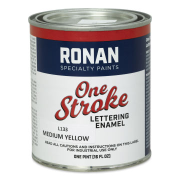 Ronan One Stroke Lettering Enamel - Medium Yellow, Pint (Front)