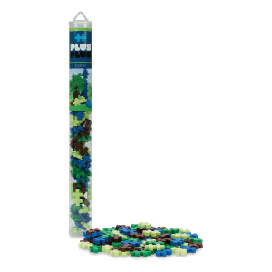 Plus-Plus Blocks - Set of 70, Earth (tube packaging with puzzle pieces)