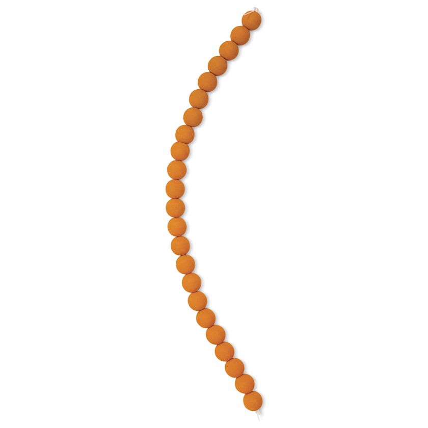 John Bead Czech Glass Preciosa Velvet Bead Strand Round, Orange, 8 mm