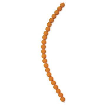 Open in modal - John Bead Czech Glass Preciosa Velvet Bead Strand - Round, Orange, 8 mm
