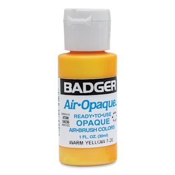 Open in modal - Badger Air-Opaque Airbrush Color - 1 oz, Warm Yellow - front