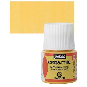 Open in modal - Pebeo Ceramic Paint - Light Yellow, 45 ml bottle and swatch