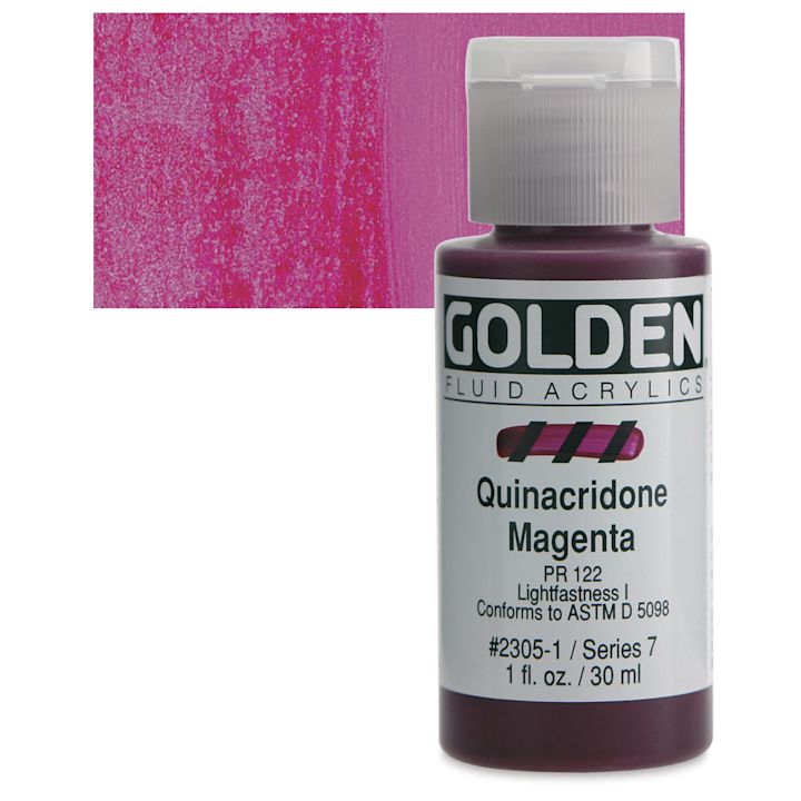 Golden Fluid Acrylics Quinacridone Magenta, 1 oz bottle BLICK Art Materials