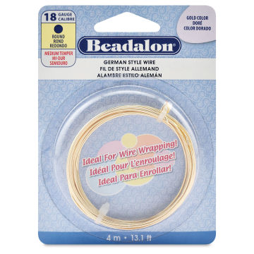 Beadalon German Style Wire - Gold, 18 Gauge, 0.040" x 13 ft