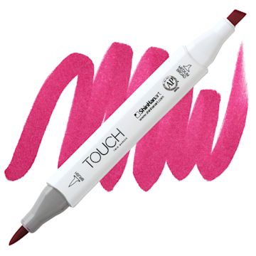 Open in modal - ShinHan Touch Twin Brush Marker - Rose Red R3 marker and swatch
