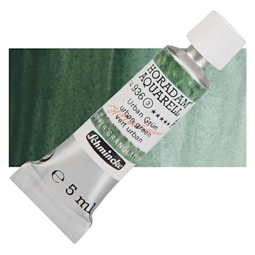 Open in modal - Schmincke Horadam Aquarell Artist Watercolor - Urban Green, 5 ml tube and swatch