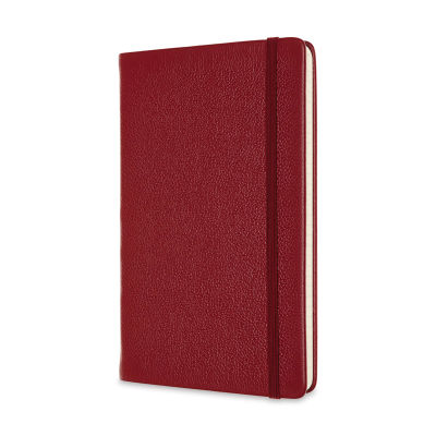 Moleskine Classic Leather Notebook - Red, Large, Ruled, 5" x 8-1/4" (front)
