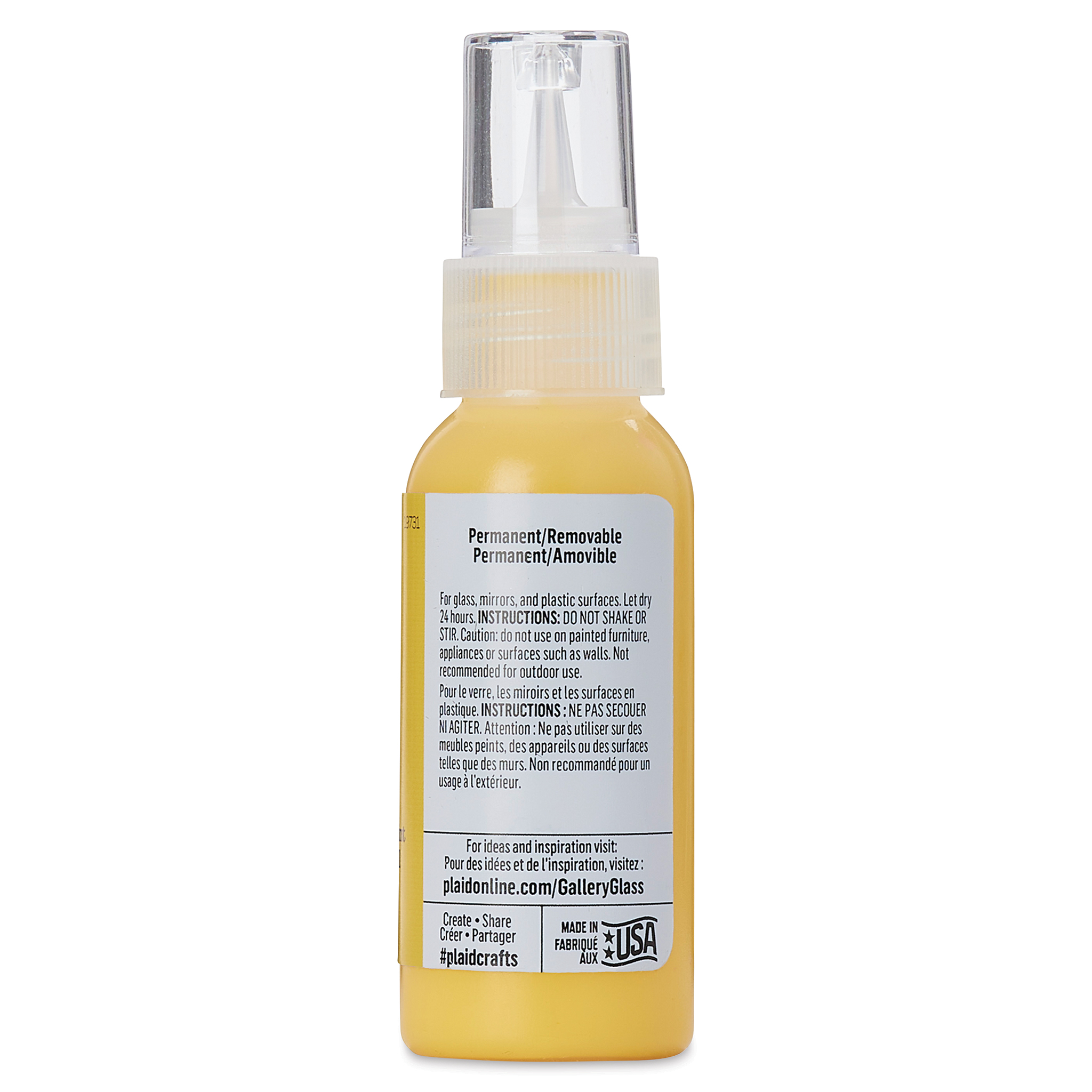 Plaid Gallery Glass Paint - Citrus Yellow, 2 oz | BLICK Art Materials