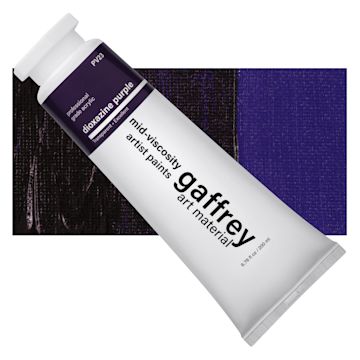 Open in modal - Gaffrey Art Material Standard Body Acrylic Paint - Dioxazine Purple, 200 ml tube and swatch