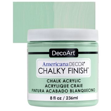 Open in modal - DecoArt Americana Decor Chalky Finish Paint - Refreshing, 8 oz jar and swatch